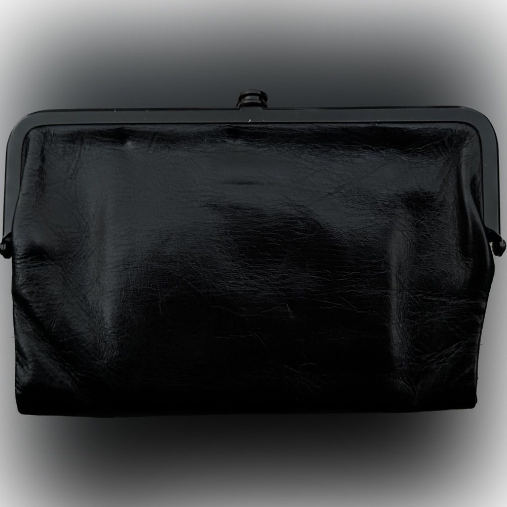 Lauren Clutch Soft Leather Kiss Lock Closure Interior Zipper Pocket Card Slots